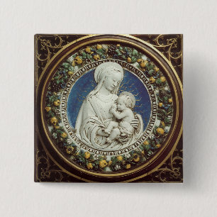 Badge Carré 5 Cm MADONNA AVEC ENFANT, ronde