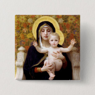 Badge Carré 5 Cm Madonna et enfant