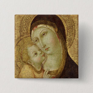 Badge Carré 5 Cm Madonna et enfant 2