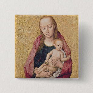 Badge Carré 5 Cm Madonna et enfant 2