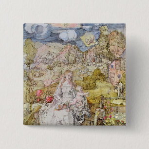 Badge Carré 5 Cm Madonna et enfant 3