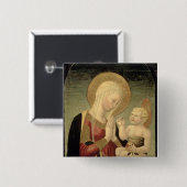 Badge Carré 5 Cm Madonna et enfant avec la grenade (Devant & derrière)