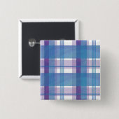 Badge Carré 5 Cm Madras Plaid Blue et Purple (Devant & derrière)