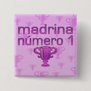 Badge Carré 5 Cm Madrina Número 1