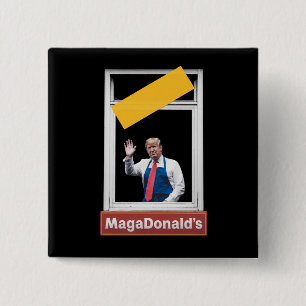 Badge Carré 5 Cm MAGADonald's Trump 2024