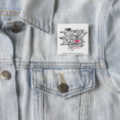 Badge Carré 5 Cm Magenta de graffiti (En situation)