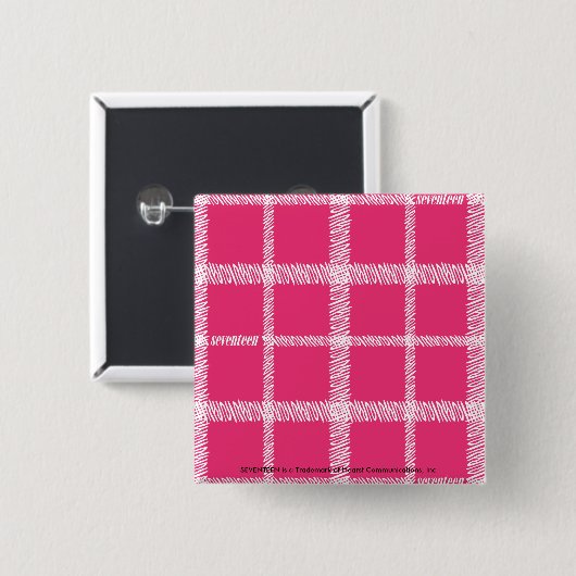 Badge Carré 5 Cm Magenta de plaid (Devant & derrière)