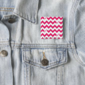 Badge Carré 5 Cm Magenta de zigzag (En situation)