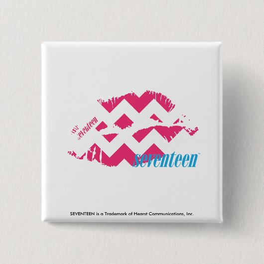 Badge Carré 5 Cm Magenta de zigzag (Devant)