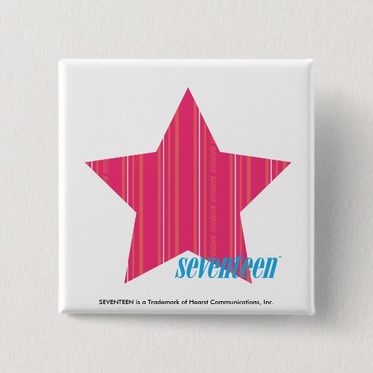 Badge Carré 5 Cm Magenta mince 3 de rayures (Devant)