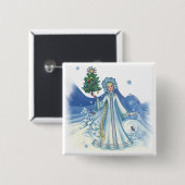 Badge Carré 5 Cm Magie hivernale (Devant & derrière)