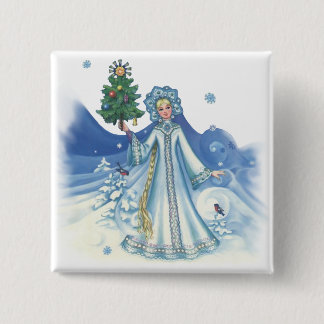 Badge Carré 5 Cm Magie hivernale