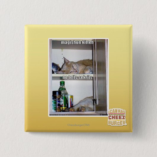 Badge Carré 5 Cm Magishun Kitteh (Devant)