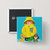 Badge Carré 5 Cm Magmas d'amusement (Devant & derrière)