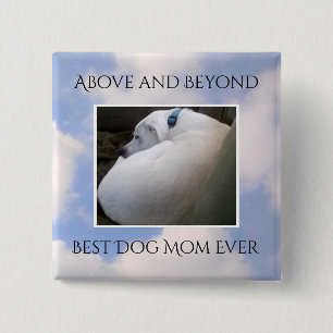 Badge Carré 5 Cm Magnifique Ciel Nuageux Best Chien Maman Mignonne