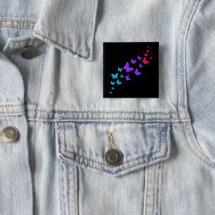 Badge Carré 5 Cm Magnifique dessin de fierté androgyne de papillon