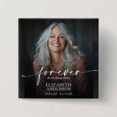 Badge Carré 5 Cm Magnifique Forever dans nos coeurs Photo Memorial (Devant)