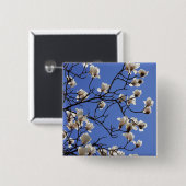 Badge Carré 5 Cm Magnolias florissants (Devant & derrière)