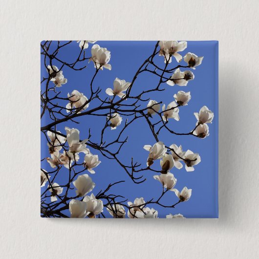 Badge Carré 5 Cm Magnolias florissants (Devant)