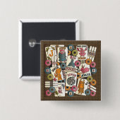 Badge Carré 5 Cm Mah Jong Jokers (Devant & derrière)