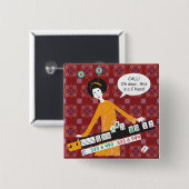 Badge Carré 5 Cm Mah Jongg C Hand Button (Devant & derrière)