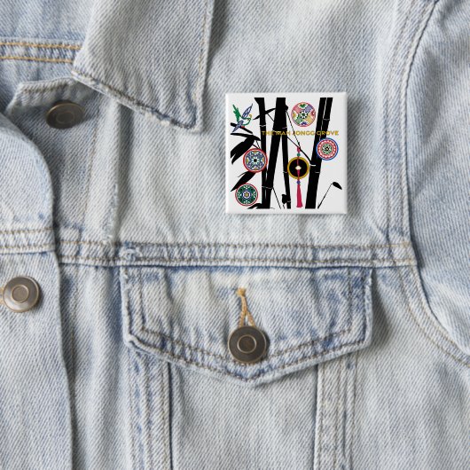 Badge Carré 5 Cm Mah Jongg Grove (En situation)