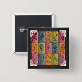 Badge Carré 5 Cm Mah Jongg One Bams (Devant & derrière)