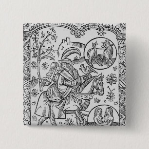 Badge Carré 5 Cm Mai, du "DES Bergers d'Almanach", 1491