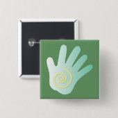 Badge Carré 5 Cm Main de guérison (Devant & derrière)