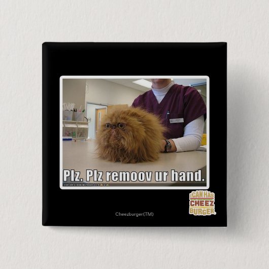 Badge Carré 5 Cm Main d'ur de remoov de PLZ (Devant)