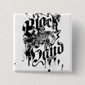 Badge Carré 5 Cm Main noire - collage (Devant)