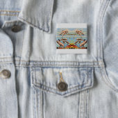 Badge Carré 5 Cm Main Painted by Number | Dolphins | (En situation)