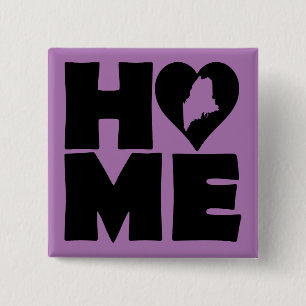 Badge Carré 5 Cm Maine Accueil État du coeur Bouton d'insigne