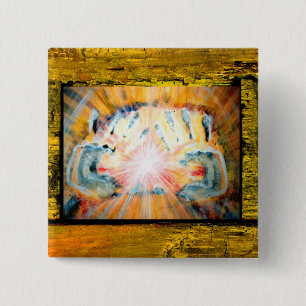 Badge Carré 5 Cm Mains de guérison