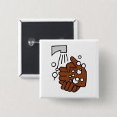 Badge Carré 5 Cm Mains de lavage (Devant & derrière)