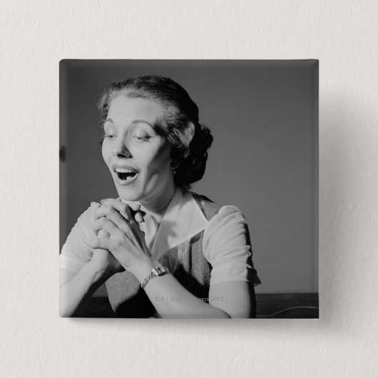 Badge Carré 5 Cm Mains étreintes (Devant)