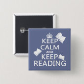 Badge Carré 5 Cm Maintenez calme et continuez la lecture (Devant & derrière)