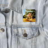 Badge Carré 5 Cm Maïs de Chipmunk (En situation)