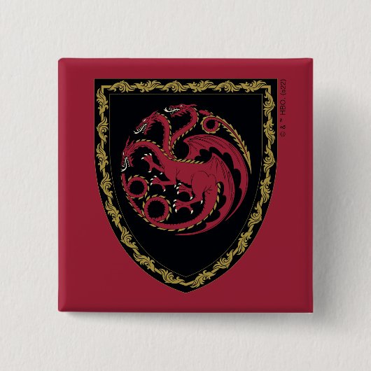 Badge Carré 5 Cm MAISON DU DRAGON | Maison Targaryen Crest (Devant)