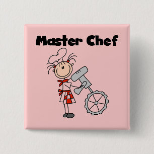 Badge Carré 5 Cm Maître Cuisinier - Femme