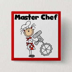 Badge Carré 5 Cm Maître Cuisinier - Femme