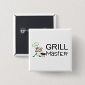 Badge Carré 5 Cm Maître de gril (Devant & derrière)