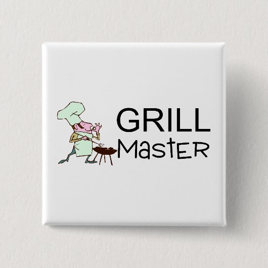 Badge Carré 5 Cm Maître de gril (Devant)