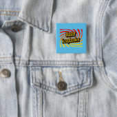 Badge Carré 5 Cm « Maître de la mise en page » (En situation)