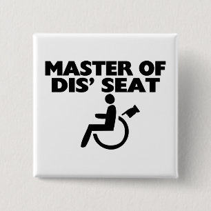 Badge Carré 5 Cm Maître du fauteuil roulant de Seat du DIS