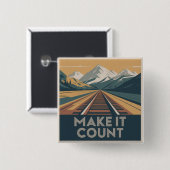 Badge Carré 5 Cm Make It Count (Devant & derrière)