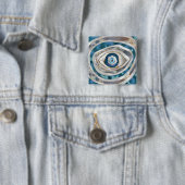 Badge Carré 5 Cm Mal Eye Textes minéraux et or (En situation)