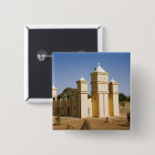 Badge Carré 5 Cm Mali, Bamako. Mosquée, rue Bamako-Djenne (Devant & derrière)