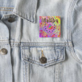 Badge Carré 5 Cm Malibu Lucky Golden Button (En situation)