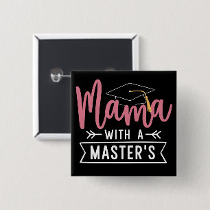 Badge Carré 5 Cm Mama diplômée d'un master MBA Diplômation master